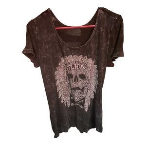 Affliction Skull Top Size Medium Worn Once